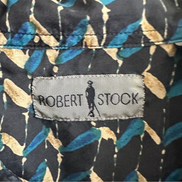 Men’s Vintage Silk Print Button Down Long Sleeve Shirt Large - Picture 2 of 12